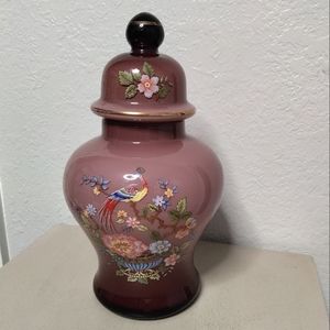 Vintage Ardalt Ginger Jar Purple Hand Painted